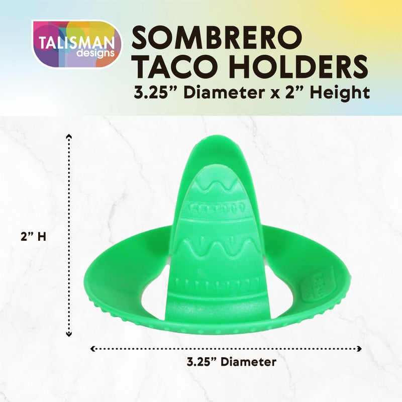Talisman Designs Sombrero Taco Holders - Set of 4, Hold & Fill Small or Large Tacos | Crunch & Soft - Image 2